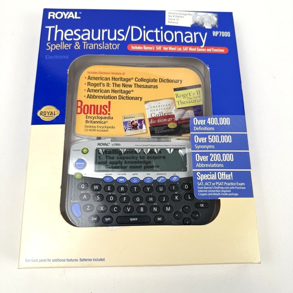 Royal Thesaurus Dictionary Speller & Translator Electronic Handheld RP7000